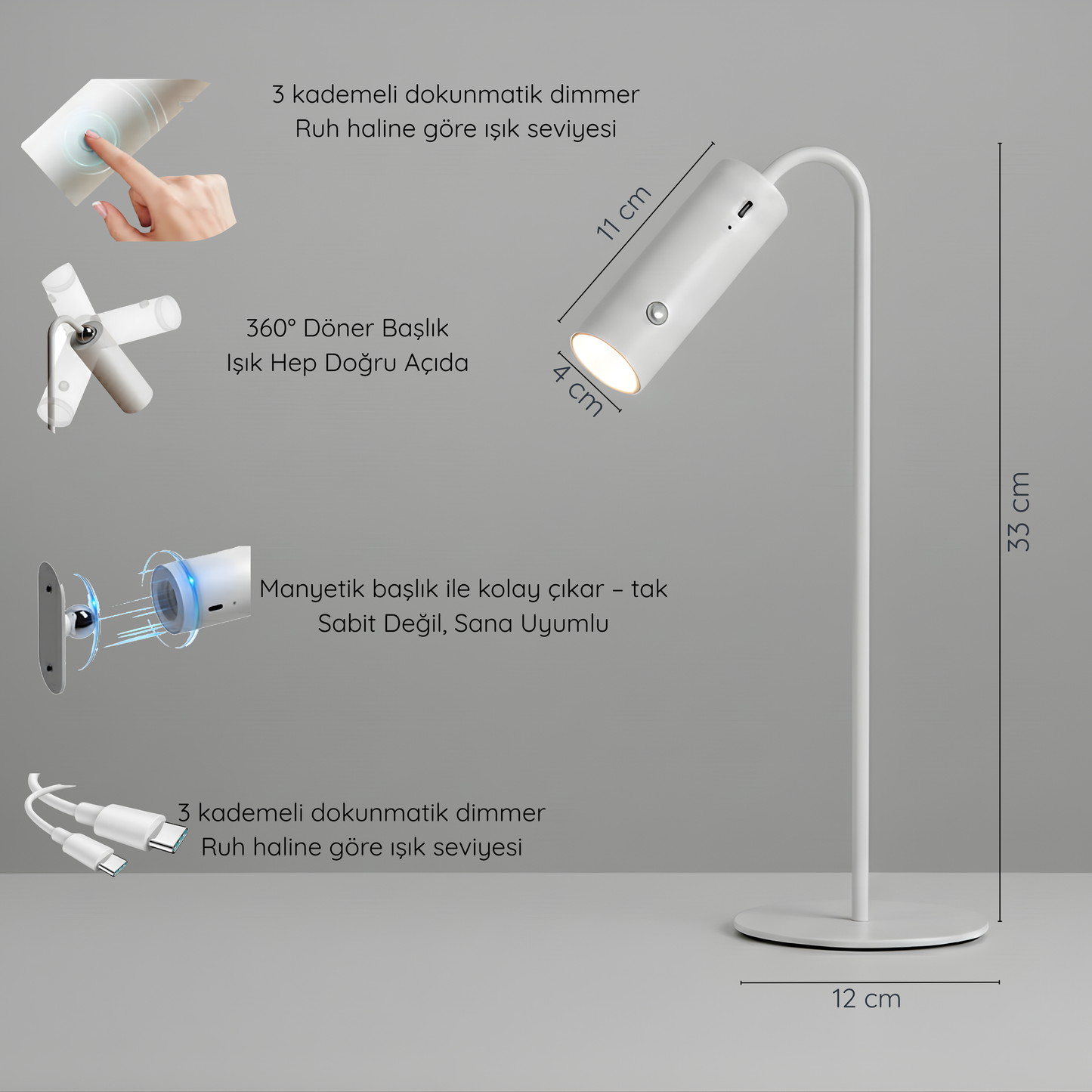 Kablosuz Manyetik Led Lamba